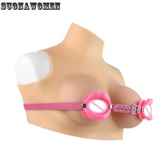 Breast Binder Black Silicone Breast With Wearable Leather Bra Chest For Women