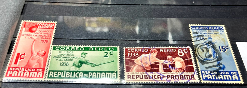 1938 PANAMA Scott C43-44-45-47 Central American Caribbean Games