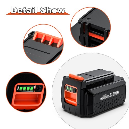 3.0/5.0Ah for Black and Decker 40 Volt Max Lithium Battery LBX2040 LBXR36 LSW136 - Picture 8 of 24
