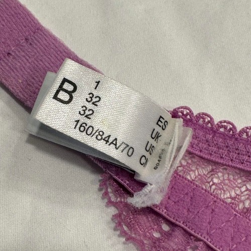 La Perla Brigitta Lilac Rose Lace Balconette Bra 32B Purple Underwire Unpadded - Picture 11 of 12