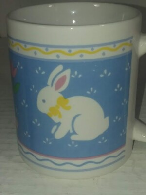 Easter Coffee/Tea Cup Bunny, Tulips