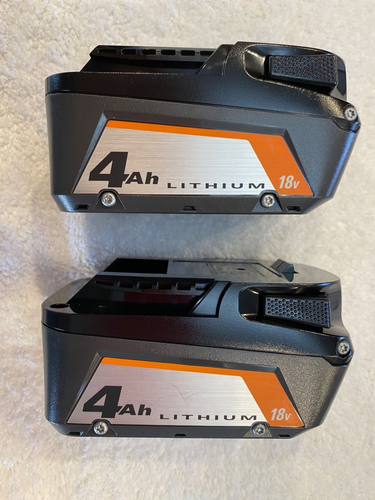 2 New Ridgid R87004 18V 18 Volt Lithium-Ion 4.0Ah Batteries