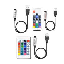 For 3528 5050 RGB LED Strip Light Mini 3/17/24 Key IR Remote Wireless Controller