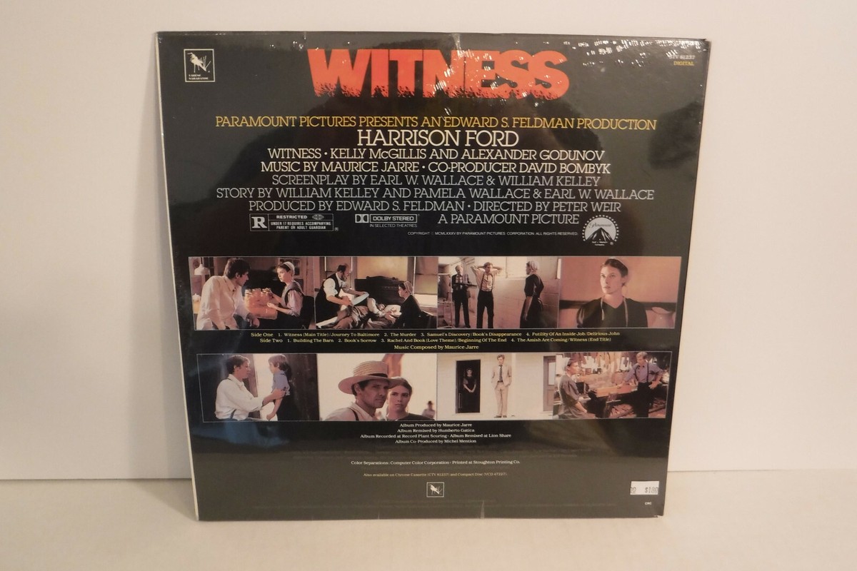 Witness, Soundtrack, Music by Maurice Jarre, Varese Witness, Soundtrack, Music by Maurice Jarre, Varese