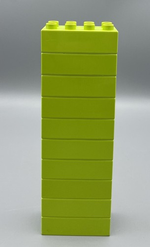 LEGO DUPLO Bulk Building Toys: 2x4 LIME GREEN Bricks Lot 10 Blocks Replacement - Picture 2 of 3