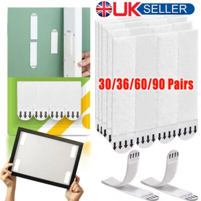 30/60/90 Pairs Command Strips Self Adhesive Wall Hanging Picture Frames Posters