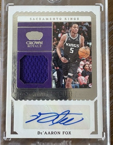 De'AARON FOX PATCH AUTO PANINI CROWN ROYALE KINGS COURT - 第 1/2 張圖片