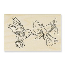 HUMMINGBIRD Nectar Seeker Wood Mounted Rubber Stamp Stampendous M333 NEW