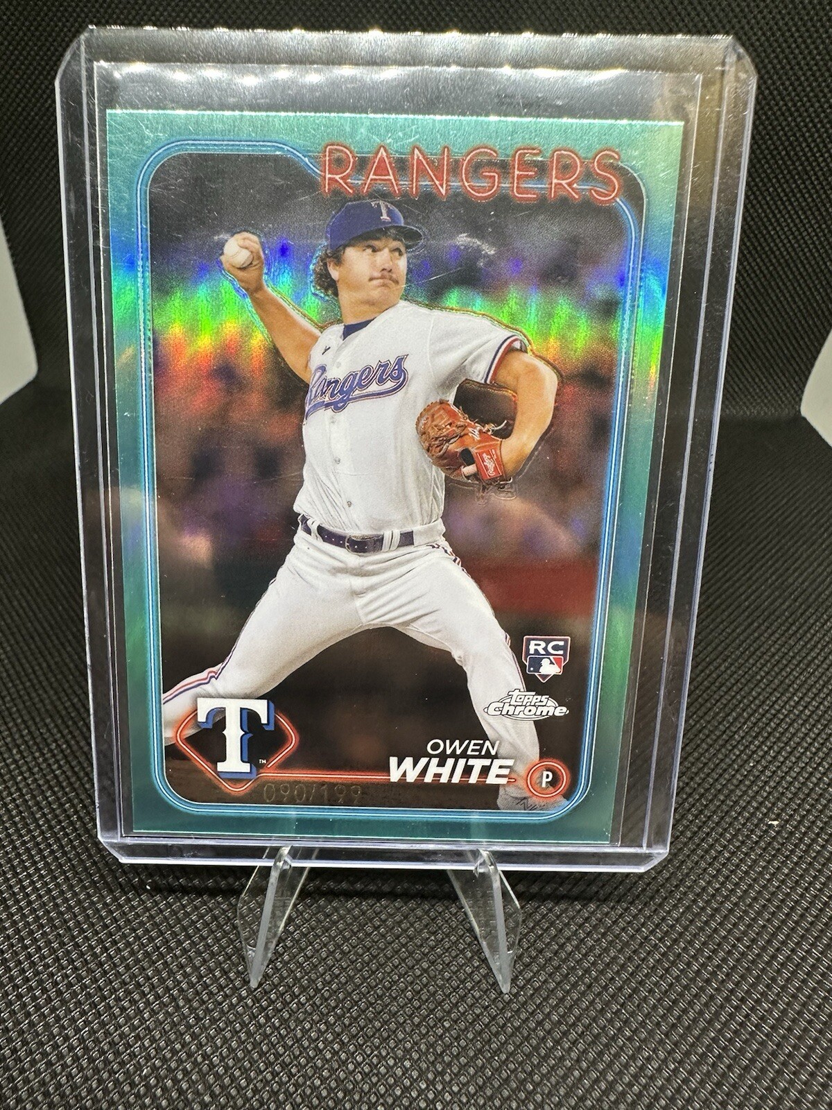 Owen White 2024 Topps Chrome #211 Rookie Aqua Refractor /199