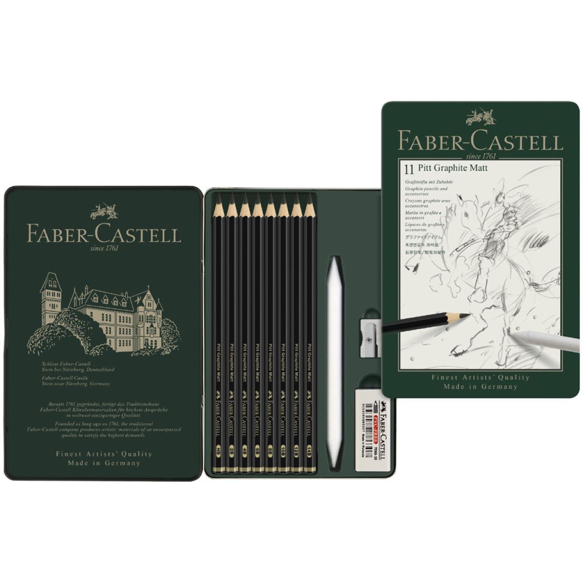 Faber-Castell Pitt Graphite Matt Graphitstifte Hb, 2B, 4B, 6B, 8B, 10B, 12B, 14B