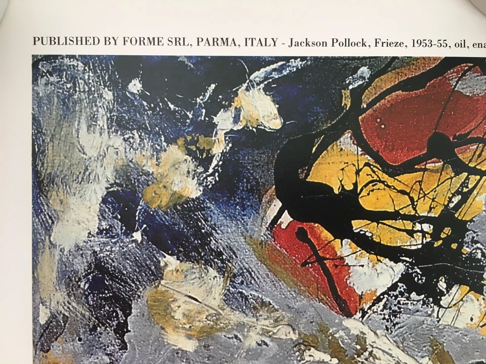 JACKSON POLLOCK, 'FRIEZE, 1953-55' RARO AUTÉNTICO 1989 XL 20" X 55"" IMPRESIÓN ARTÍSTICA Foto 4 de 4