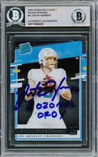 Justin Herbert Autographed 2020 Donruss Clearly Rated RC 2020 NFL OROY Beckett