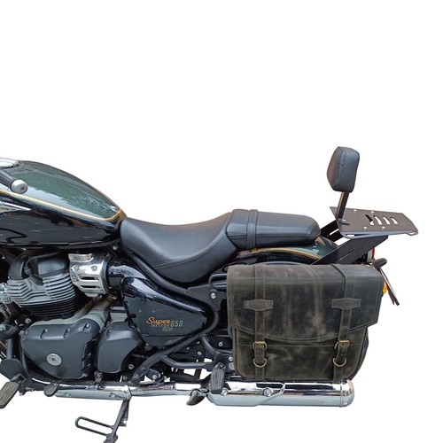 Royal Enfield "Leather Saddle Bags & Mounting Grey Black" For Super Meteor 650 - 第 5/5 張圖片