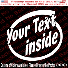 Your Custom Text Inside Funny Die Cut Vinyl Window Decal Sticker for Intel FT017