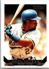 #153 Greg Vaughn - Milwaukee Brewers 1993 Topps Gold