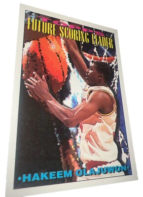 1994 Topps Hakeem Olajuwon basketball card NBA Houston Rockets #385 1993-94 HOF