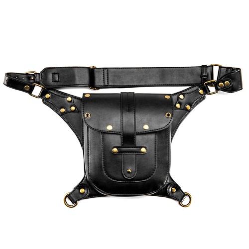 Punk Damen Gürteltasche Bauchtasche Hüfttasche Tasche Waist Belt Bag PU Radsport - Bild 7 von 16