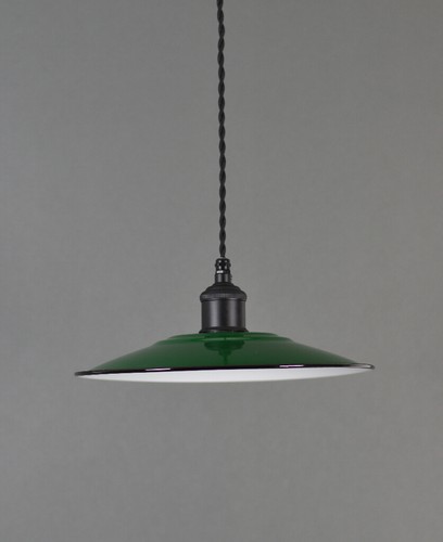 Factory Green Classic Vintage Industrial Factory Enamel Light Shade Pendant - Picture 23 of 39