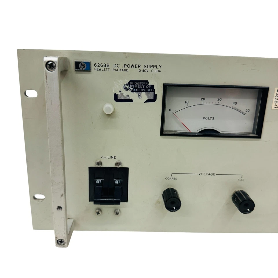Hewlett Packard HP 6268B DC Power Supply 0-40V 0-30A Opt026 115V Made in USA - Image 3 of 4