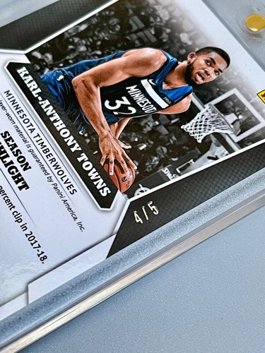 Karl Anthony Towns 2018 Panini The National VIP 4/5 Logoman Patch Timberwolves - Picture 8 of 8