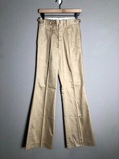 NWT Vintage 60s Slacks By Barrow Retro Disco Womens Khaki Flare Pants Sz 28 XL