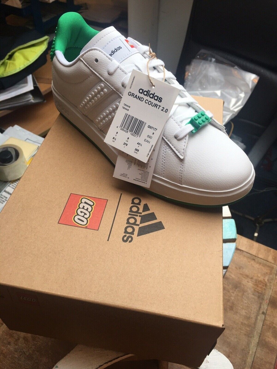 LEGO Adidas Grand Court 2.0 Sneakers UK9 Green Limited Ed