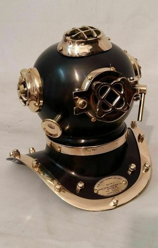 6" Handmade Décor Brass Us Navy Mark IV Deep Sea Mini Divers Diving Helmet Gift - Picture 3 of 4