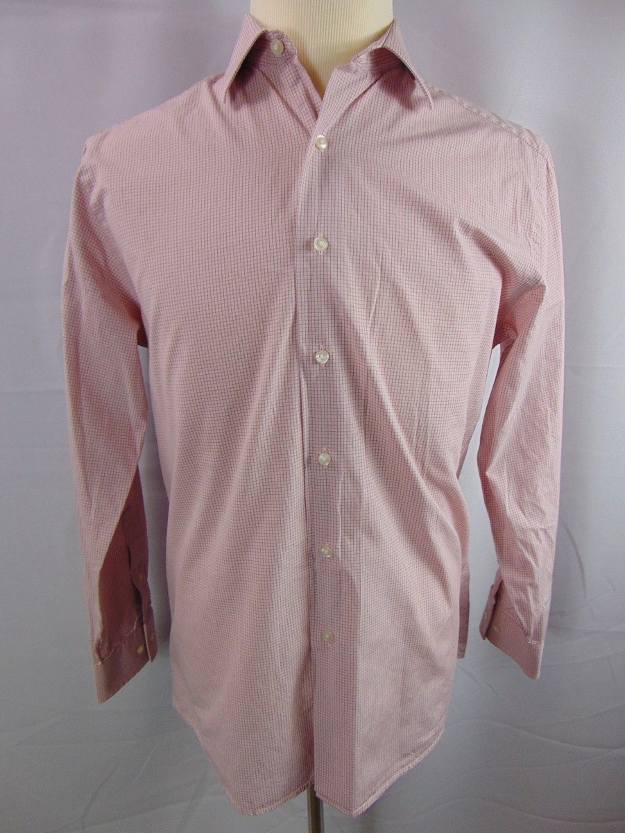 bcbg attitude dress shirt BCBG ATTITUDE Dress Shirt Men's L 16/34 Modern Fit Burgundy Striped Modern
