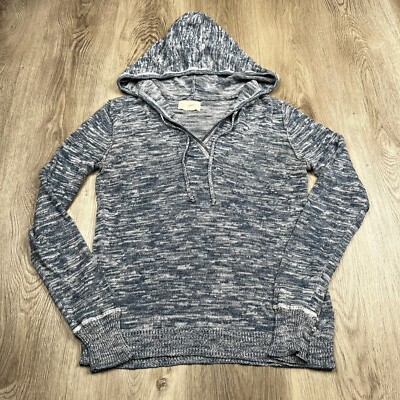Denim Supply Ralph Lauren Hooded Sweater Womens Sz Small Heathered Blue 