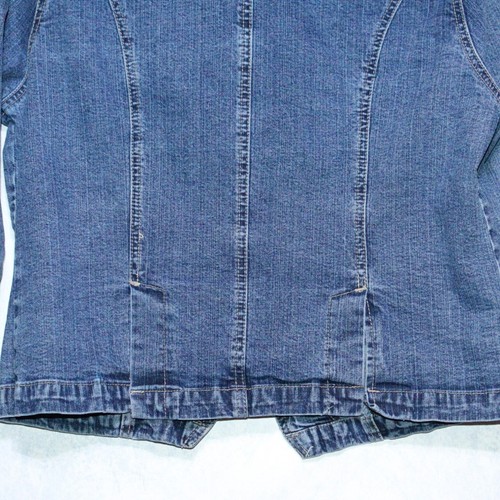 Ethyl Vintage Denim Jean Jacket Womens L Large Blue Button Up Nice! - Picture 12 of 12