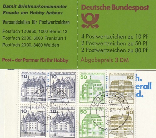 BRD MH 24eK1, gestempelt München 26.4.83 / Burgen und Schlösser