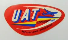 Vintage Aero Maritime UAT Airlines Luggage Labe Original Tag Airplane