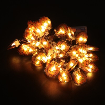 1pc Halloween String Lights Pumpkin Shape Purple Hat 6m Decor