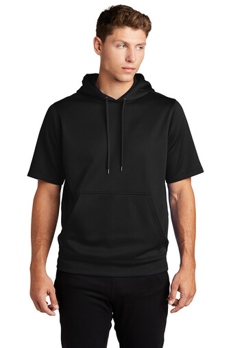 Men's Performance Short Sleeve Hoodie - Moisture-Wicking Polyester Fleece by Sport-Tek ST251