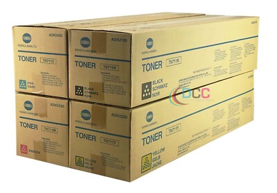 Genuine Konica Minolta TN711 CMYK Toners Set A3VU130 A3VU230 A3VU330 A3VU430