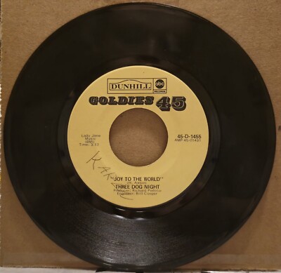 THREE DOG NIGHT - Joy To The World / I Can Hear You Calling'' 1971 VG+