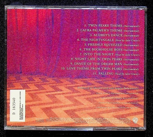 Soundtrack From Twin Peaks - Angelo Badalamenti David Lynch TV Show 1990 CD - Foto 4 di 4