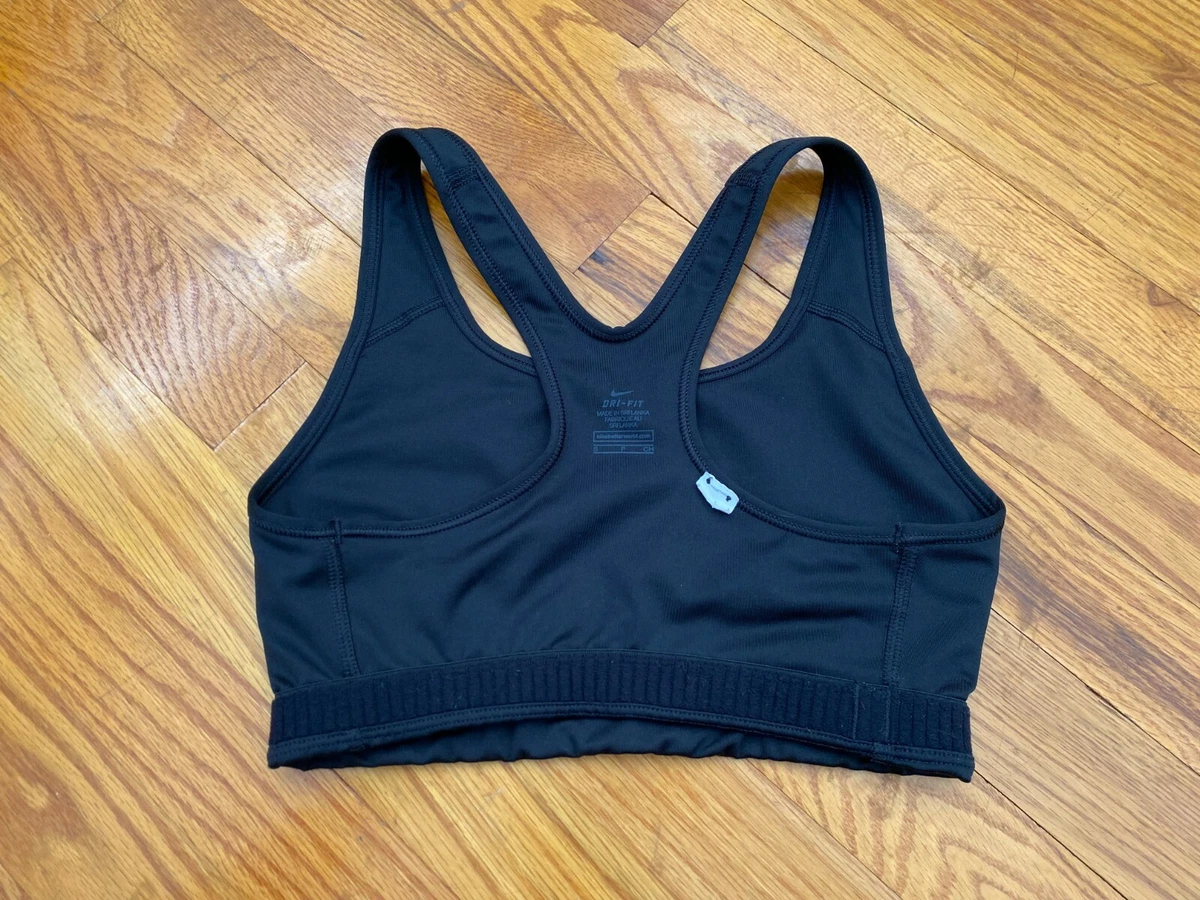 NIKE PRO Classic Swoosh Racerback Sports Bra 445687 Black - Small