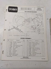 TORO PARTS CATALOG LIST BOOK MANUAL SNOWTHROWER 832 BLOWER 31823 1972 31323