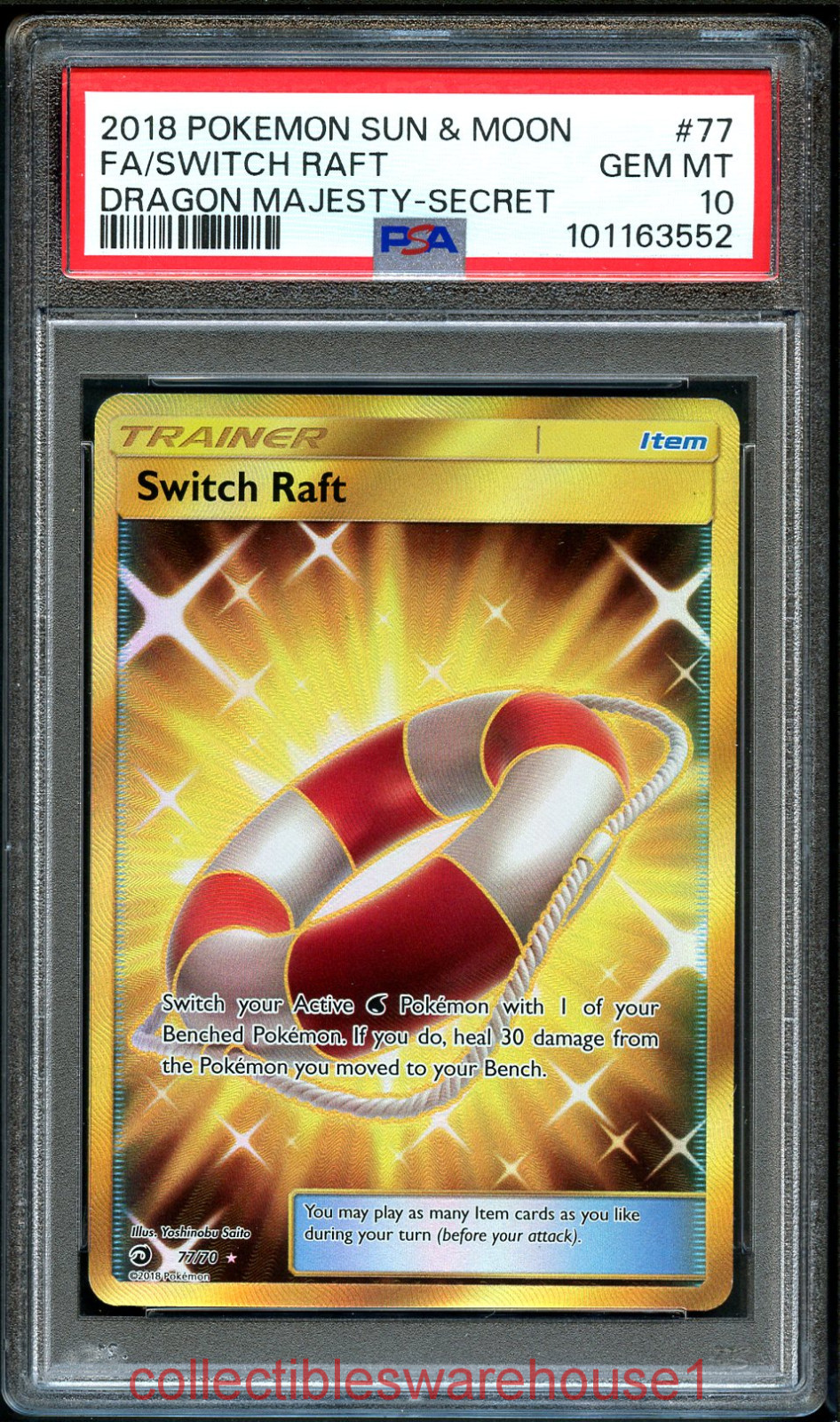 Pokemon Dragon Majesty Switch Raft 77 PSA 10