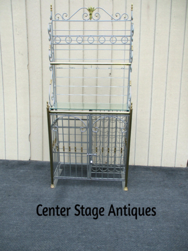 63241 Brass and Iron Bakers Rack Wine rack