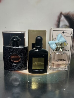 3 NIB Mini EDP YSL Black Opium, Perfect MARC JACOBS + Black Orchid