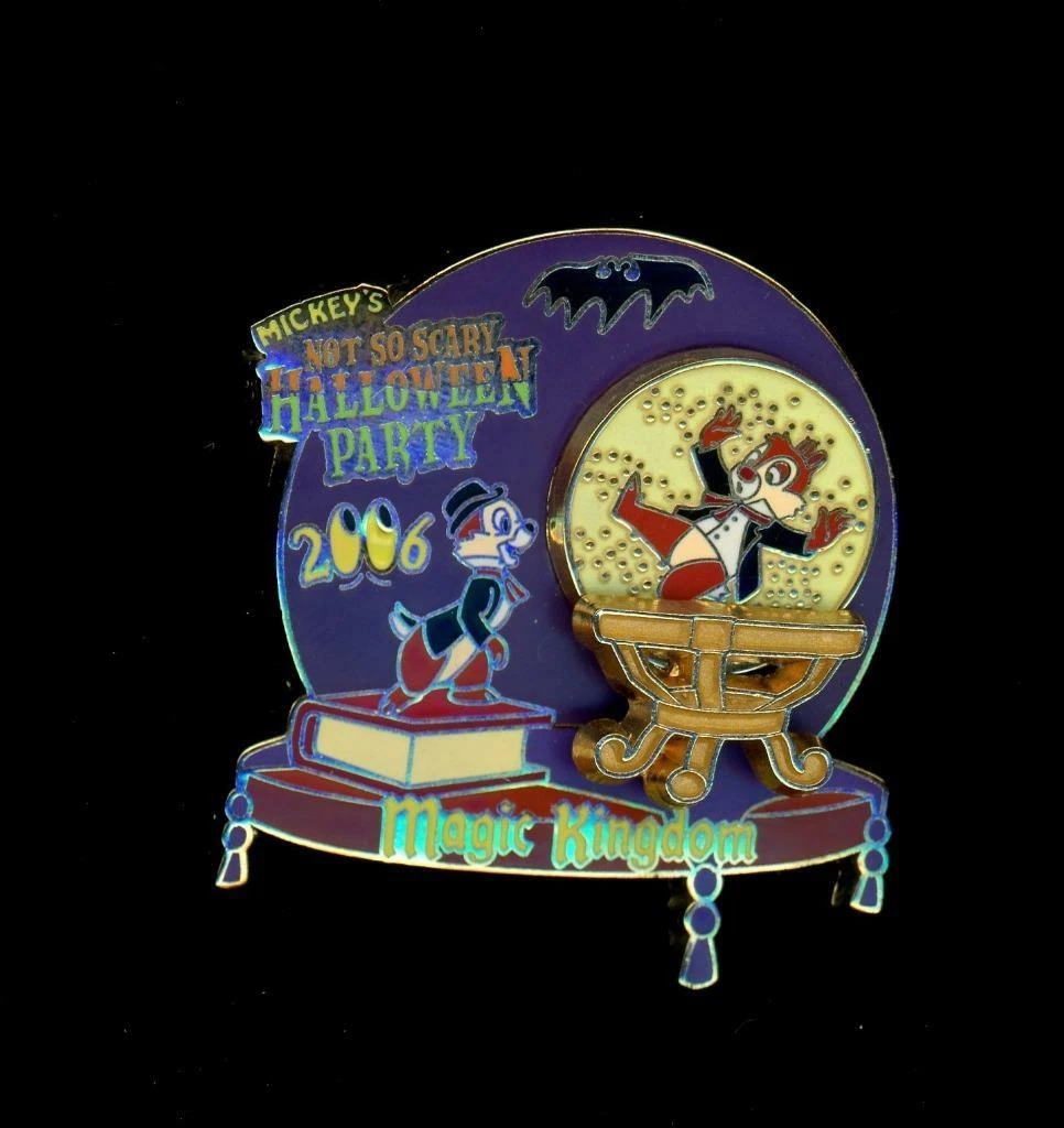 WDW MNSSHP 2006 Chip And Dale Crystal Ball Spinner LE Disney Pin 49680
