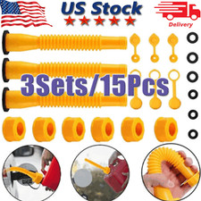 3X Replacement Gas Can Spout Nozzle Vent Kit for Plastic Gas Cans Old Style Cap