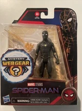 Spider-Man No Way Home Black & Gold 6” Action Figure Mystery Web Gear Figure