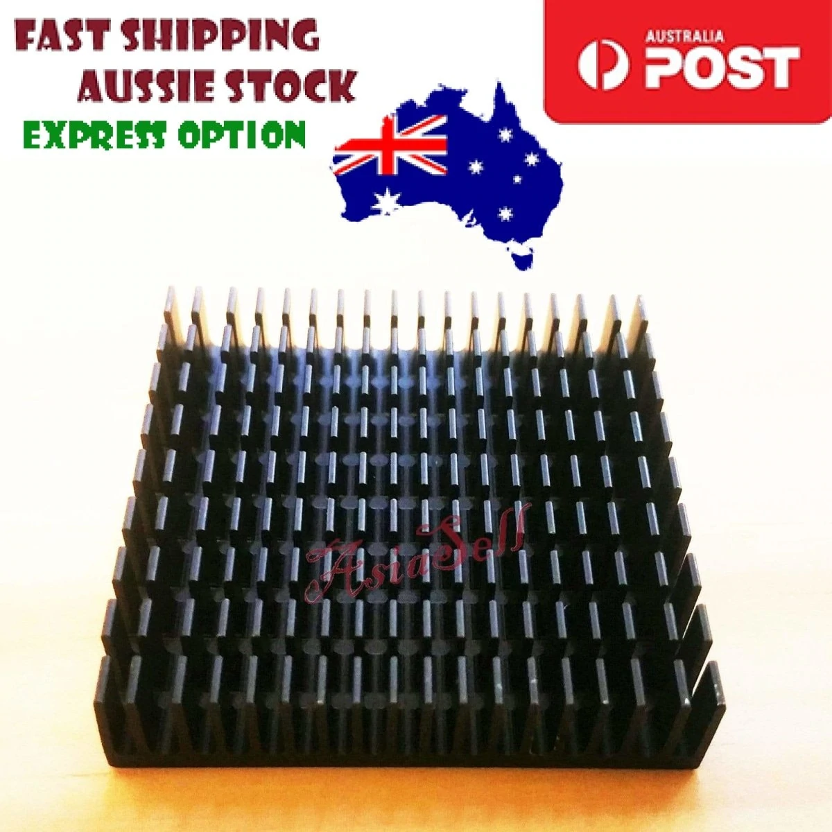 2x Heatsink 50x50x11 40x40x11mm 25x25x10mm 19x19x5mm 14x14x8mm Black