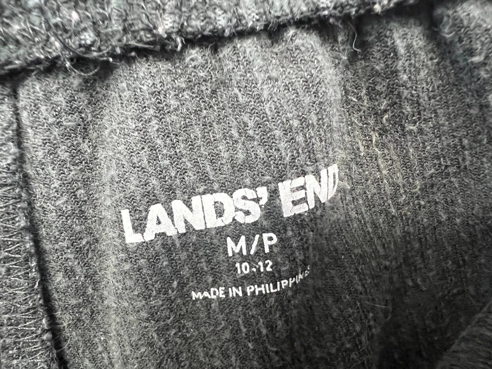 Lands' End 黑色罗纹裤子舒适休闲裤休闲裤女式 M 10/12 码 — 第 2/4 张图片