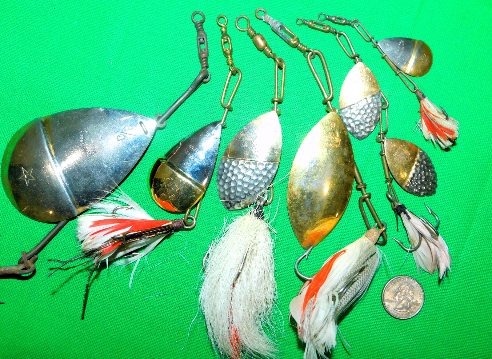 box lot 6 nice shiny W.T.H. Lowe spinners Buffalo New York incl. 1