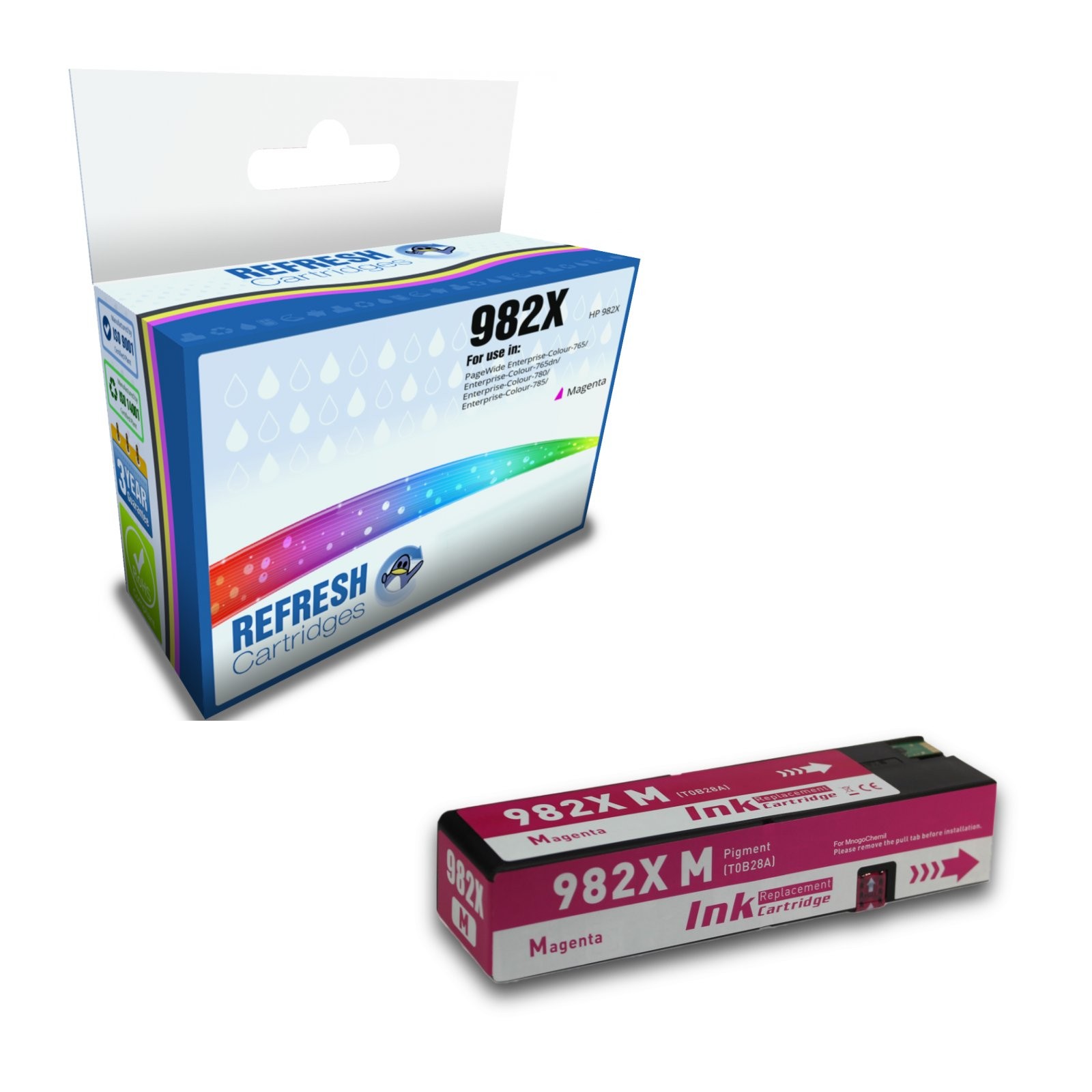 Refresh Cartridges Replacement Magenta 982X Ink Compatible With HP Printers