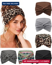 Extra Wide Headbands for Women 6 Pack,7.08 Inch Non Slip Soft Bandana Head Bands